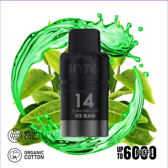 INTO V2 POD longJing Green Ice tea (POD ONLY NO MORE BATTERY)