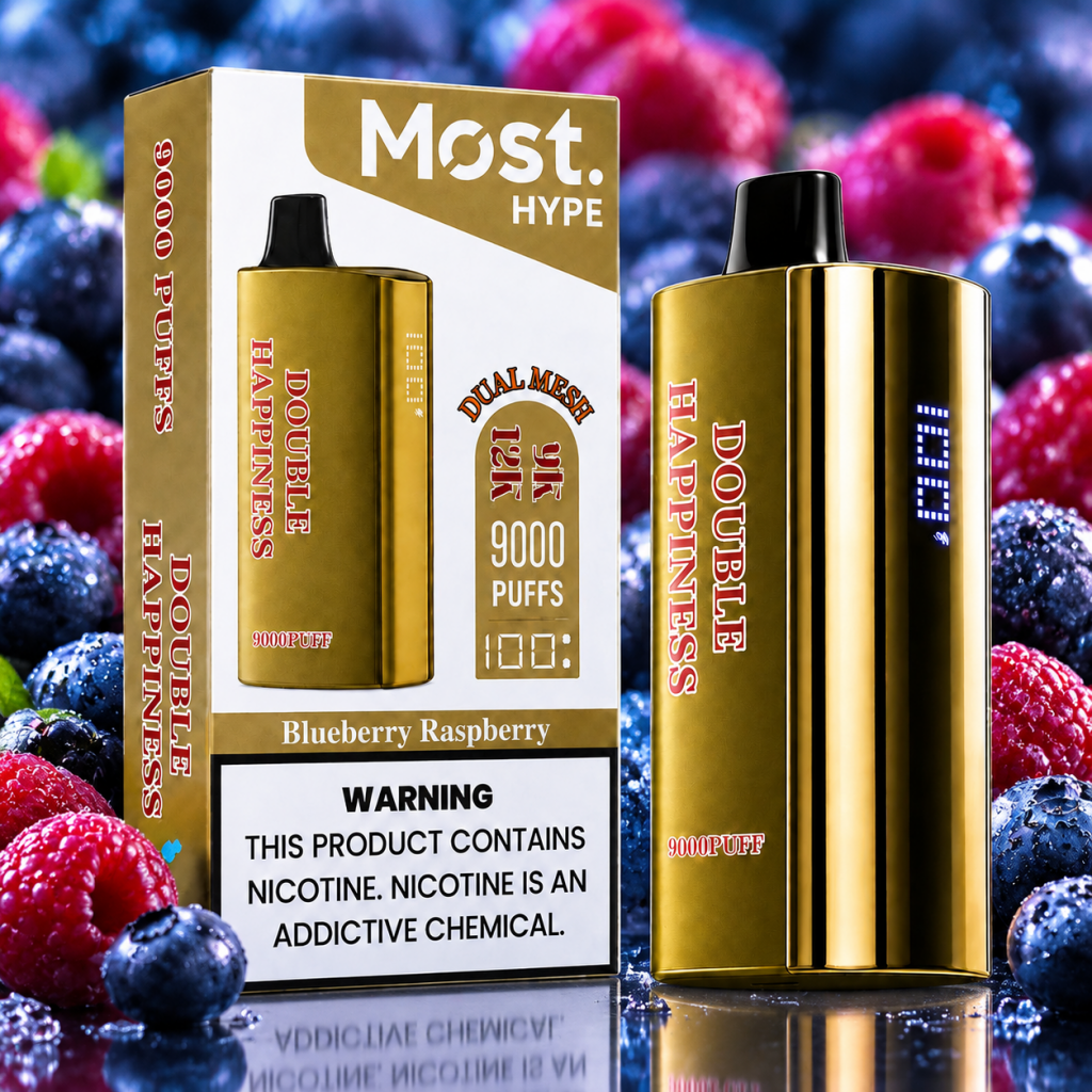 Double Happiness 9000 Puff BLUEBERRY RASPBERRY