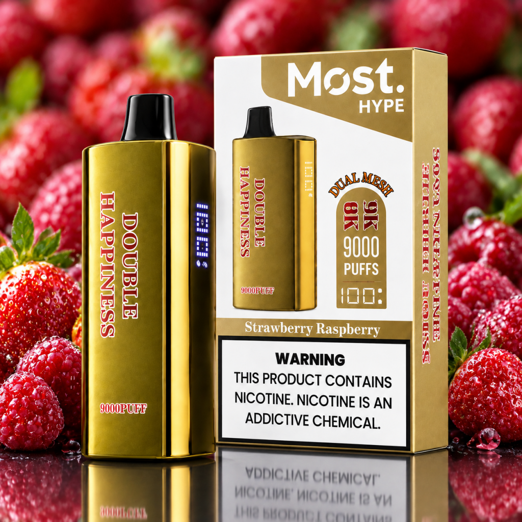 Double Happiness 9000 Puff STRAWBERRY RASPBERRY