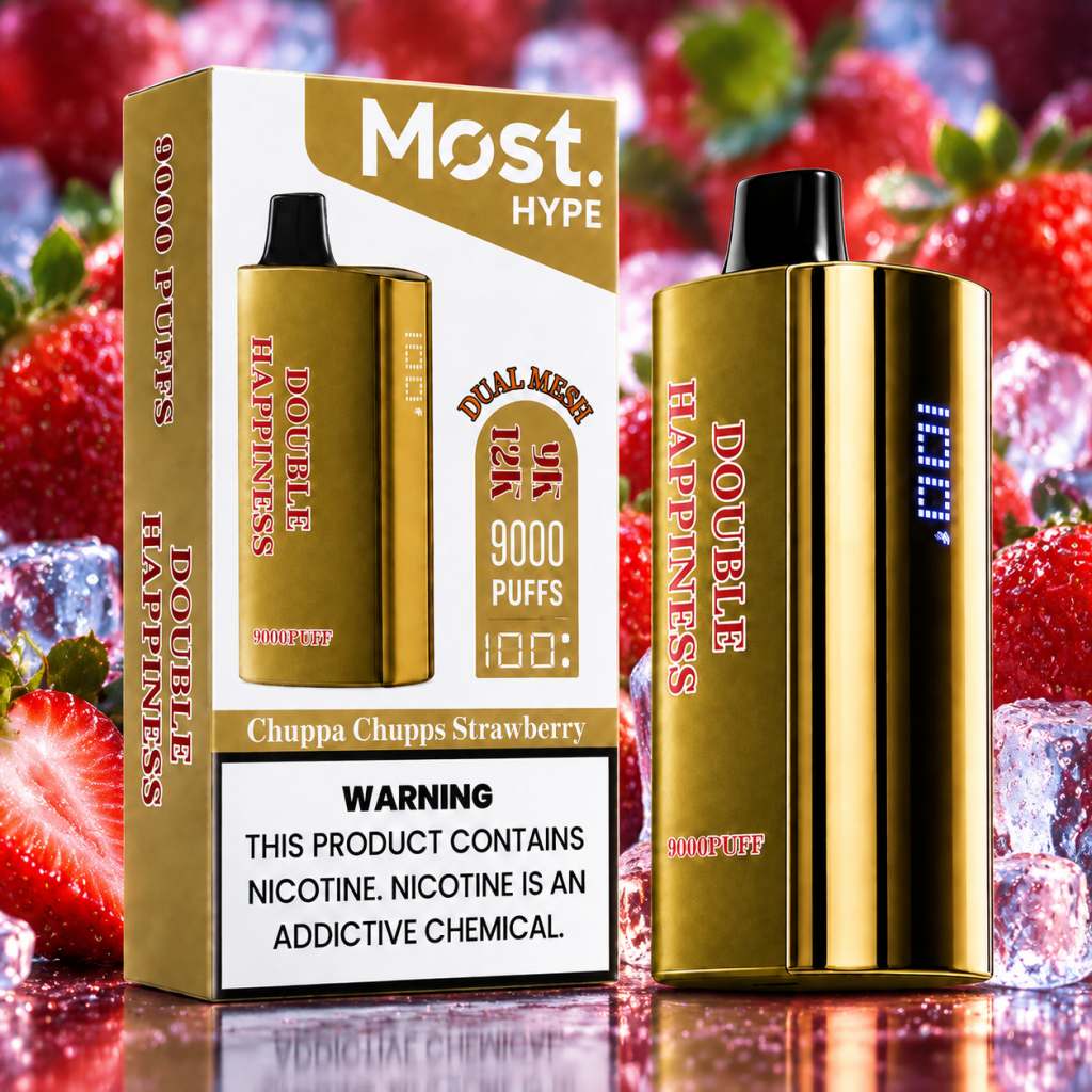 Double Happiness 9000 Puff CHUPPA CHUPPS STAWBERRY